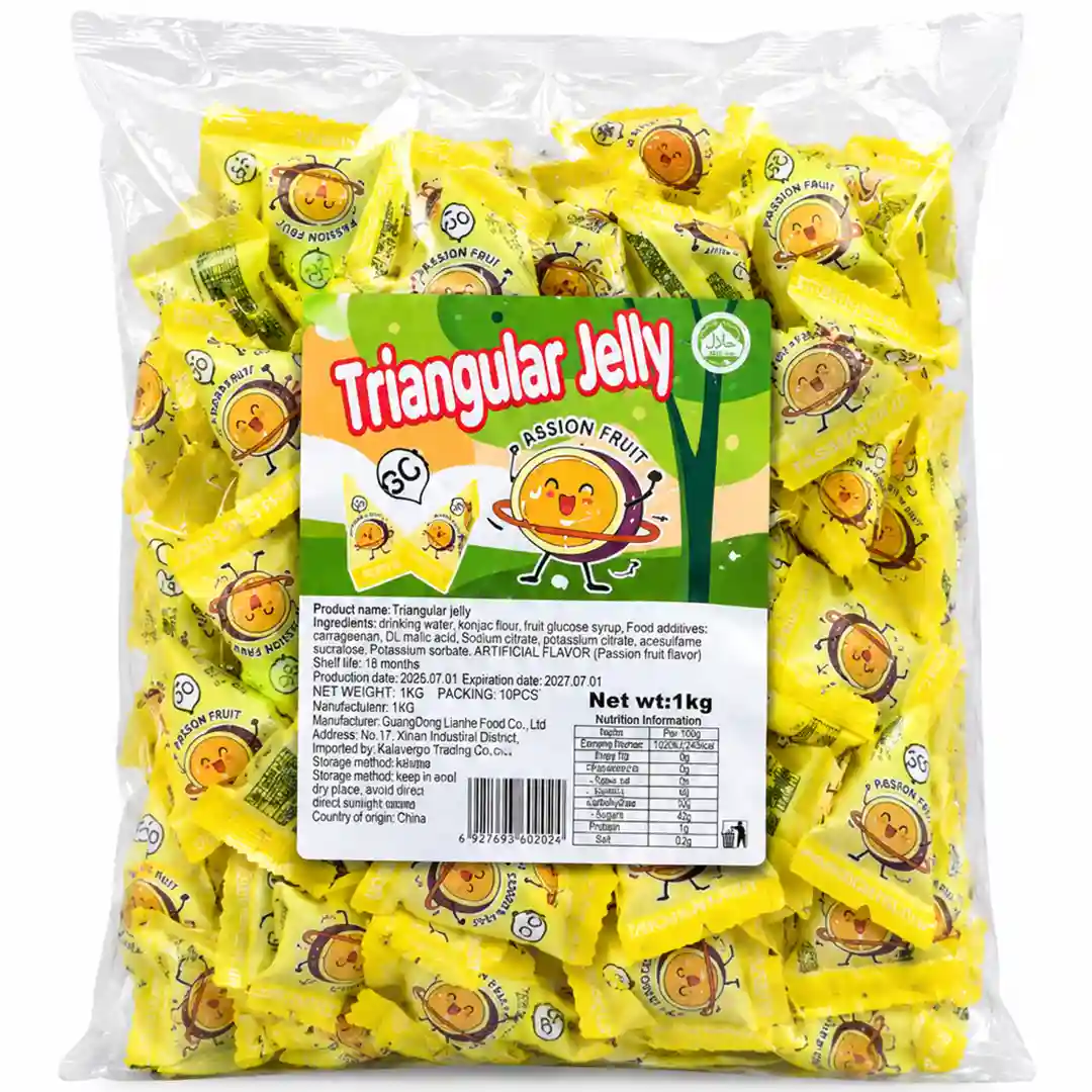 ژله مثلثی با طعم پشن فروت Triangular Jelly...